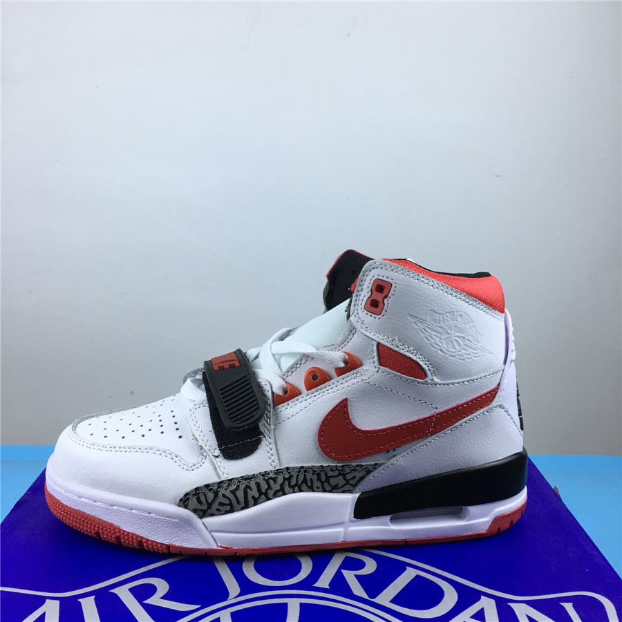 Air Jordan Legacy 312 White Red Black Cement Shoes - Click Image to Close